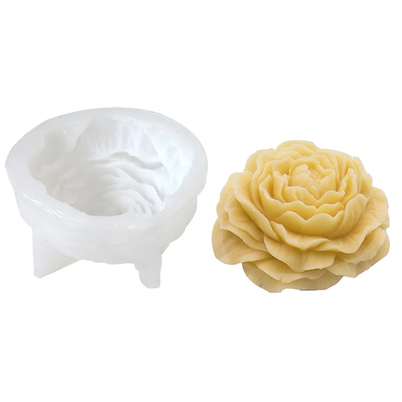 Description Picture 5 of itemLarge Peony Flower Silicone Candle Mold Valentine's Day DIY Flower Mousse Cake Baking Mold 3D Rose Scented Soap Gypsum Mold