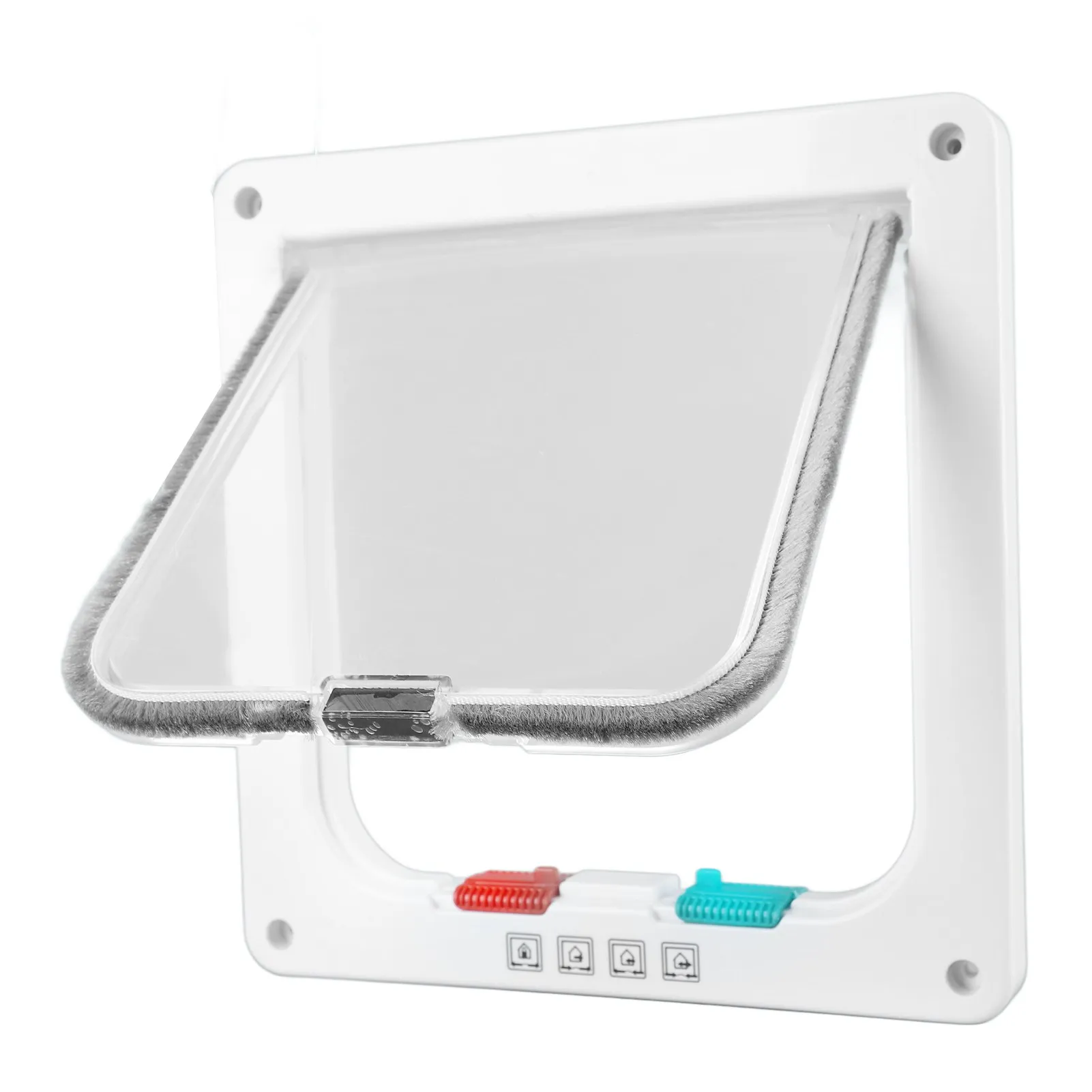 Cat Flap Door Lockable Low Noise Interior Exterior Kitten Door Window Wall White Kitten Flap Pet Lockable Cat cat door,pet door