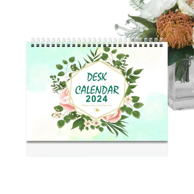 

Маленький настольный календарь, настенный календарь с перфорированной бумагой, январь 2024 года, декабрь 2024 года, милый Настольный Декор, календарь для расписания