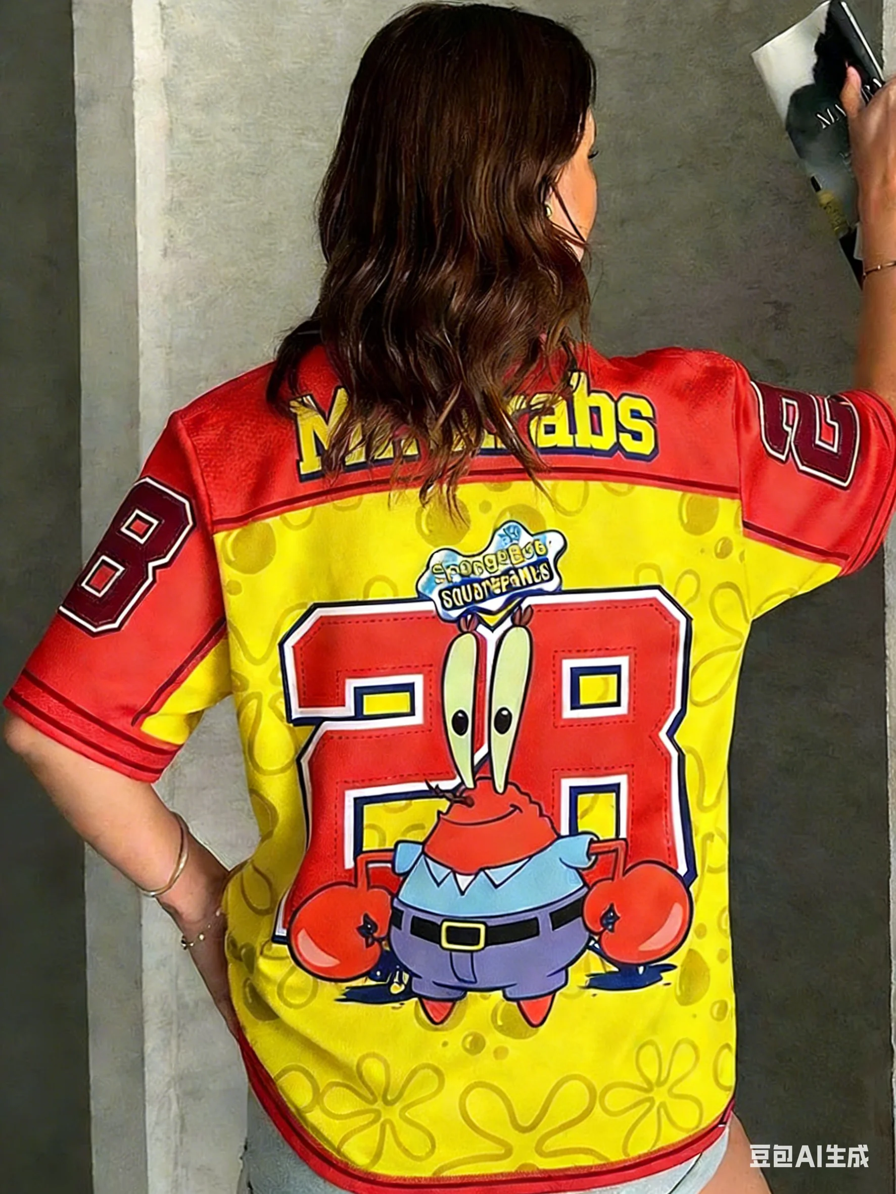 2026 여름 패션 새로운 애니메이션 스폰지밥 스퀘어팬츠 트레이닝 빠른 건조 어린이 부모 자녀 V넥 티셔츠 대형