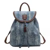 Hot Sale Korean New Fashion Vintage Denim Backpack Large Capacity Canvas Shoulder Bags Student School Bag Travel Rucksack Totes 1
