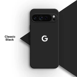 Premium Liquid Silicone Wireless Charging Phone Case - Shockproof Camera Protector Cover for Google Pixel 9 (Classic Black)