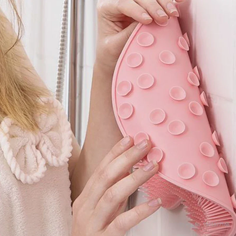 Silicone Multifunctional Feet Massaging Pad, Household Bathroom Bottom, Suction Cup Non Slip Floor Bath Mat Back Rub Pad 21x28cm