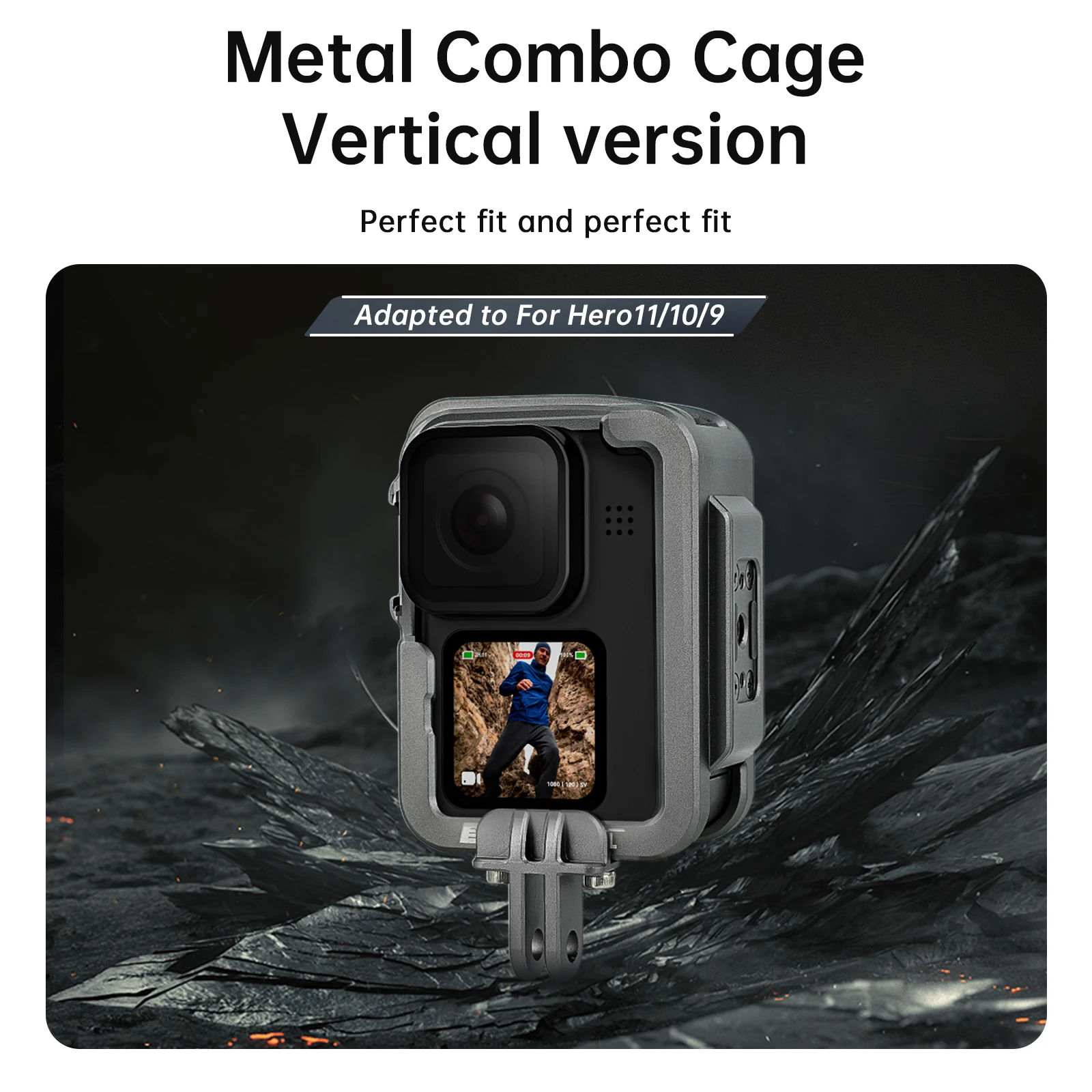 Case Con Cold Shoe Per GoPro Hero 9/10/11 - Custodia Protettiva Con Copriobiettivo E Coperchio Laterale