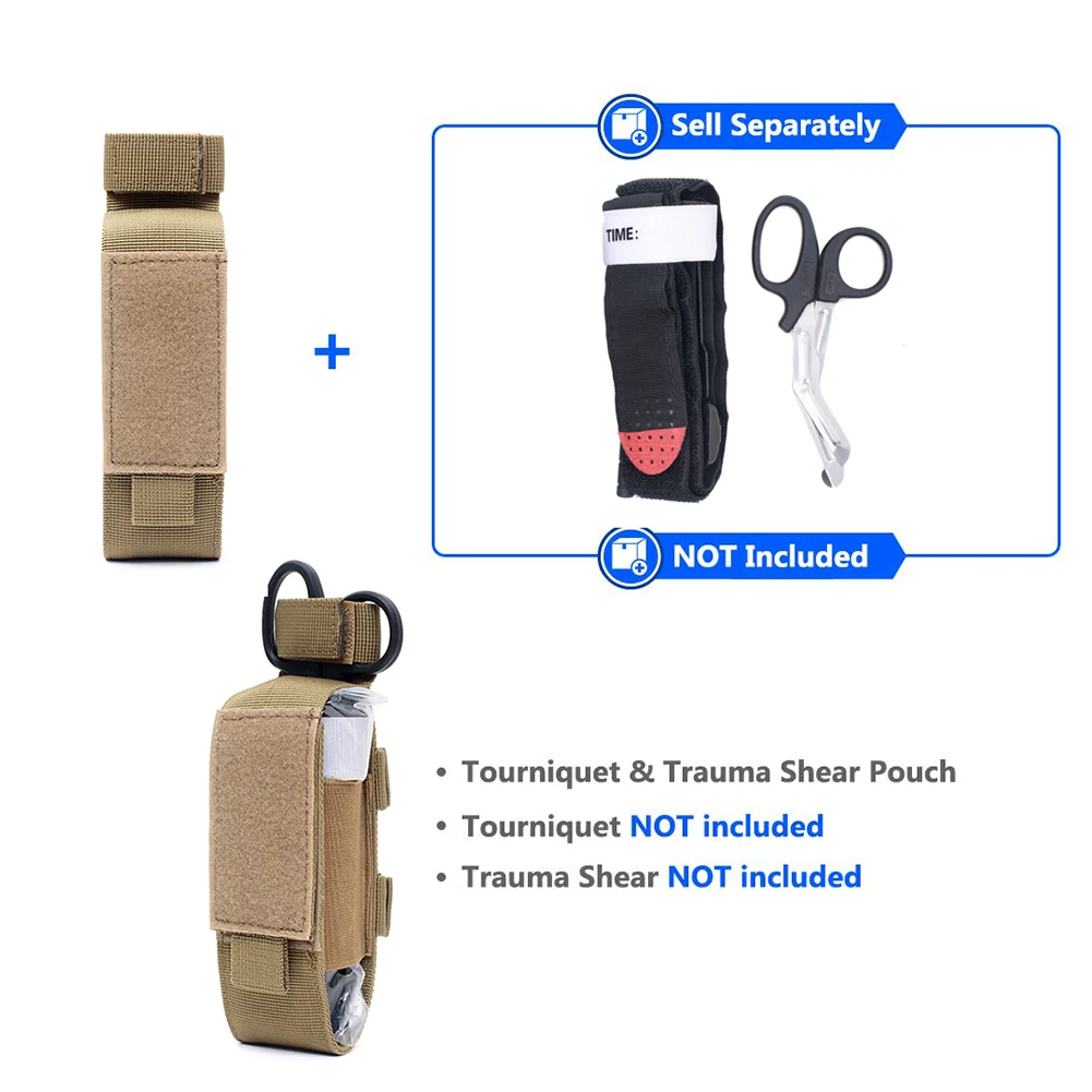 MOLLE Nylon Tourniquet Pouch Holder Flashlight Pouch Torch Holder Case Outdoor Hunting Knife Holster Medical Scissor Packs tourniquet holder first aid pouch