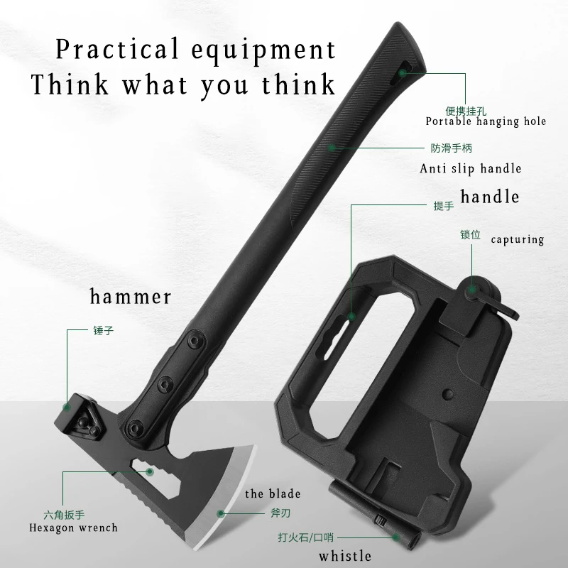 Multi functional outdoor logging and firefighting tools, camping tactics, mountain cutting, jungle chopping, camping axes 4