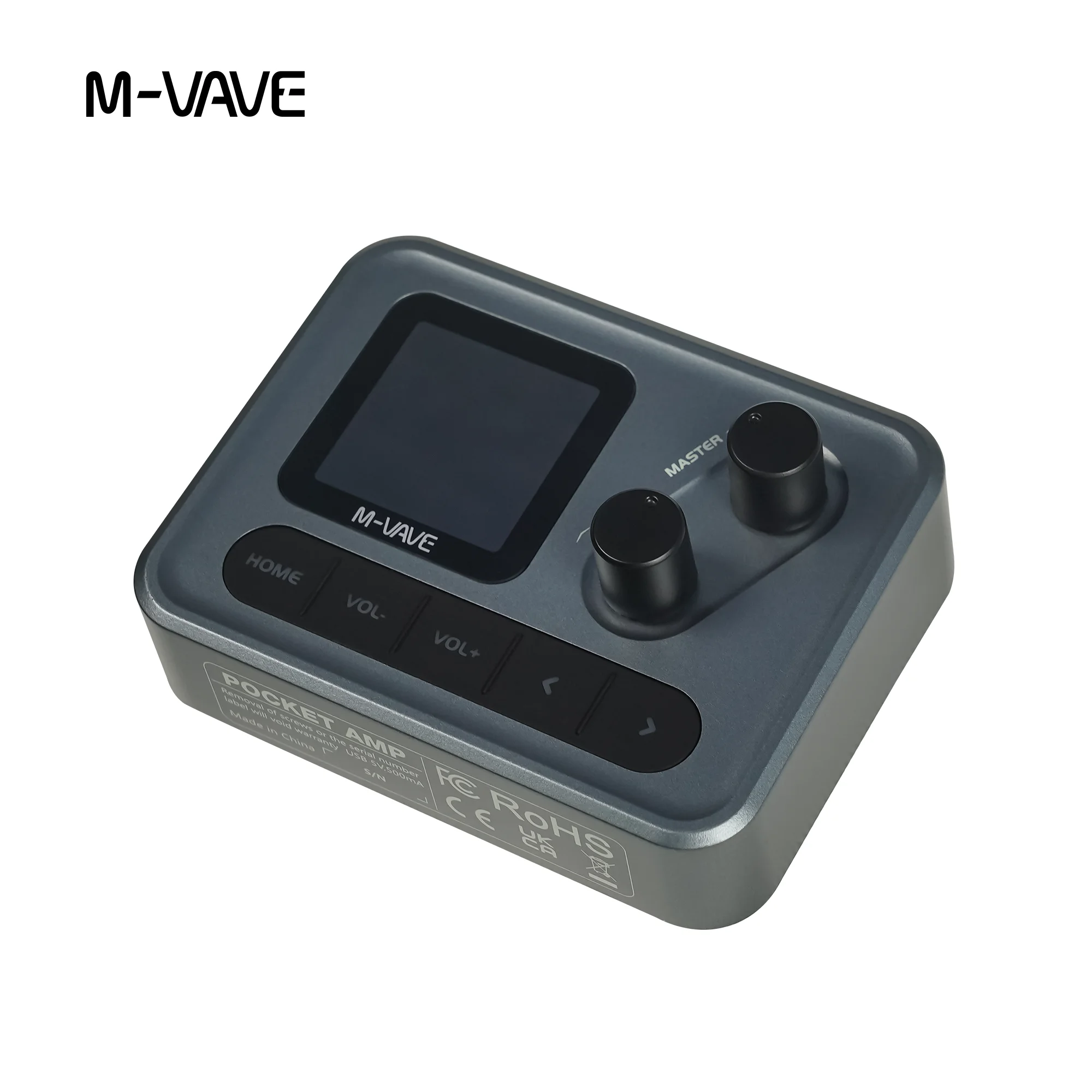 M-VAVE Mini Pocket Guitar Bass Amp 1.54" LCD Color Screen 1450mAh APP Control Multi-Function Desktop Effects Processor