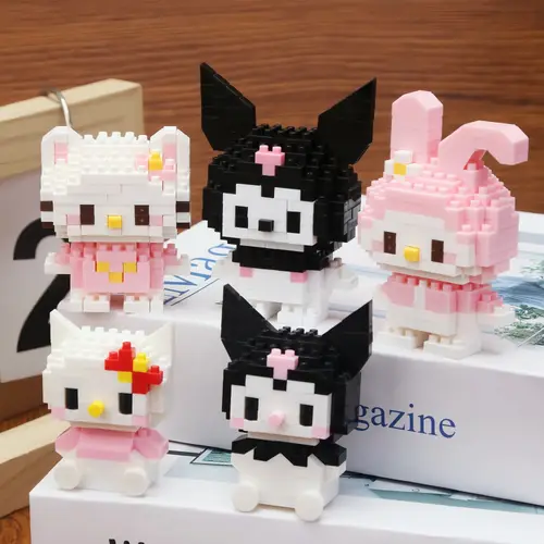 99 style SANRIO Hello Kitty Building Blocks Cartoon Figures Kuromi Bricks My Melody Children's Assembly Toys Cinnamoroll Gift - Image 4