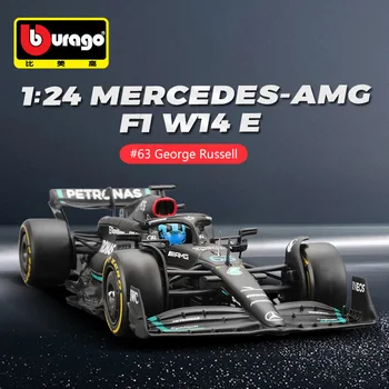 Bburago 1:24 Mercedes AMG F1 Team W14 2023 # 44 Hamilton # 63 Alloy Car Model Formula One Die Casting Model