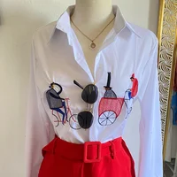 Fashion Office Lady Long Sleeve Blouse Women Autumn Cotton Embroidery Blouse Casual Loose Button Shirt Design Female Blusas 5083 - Image 6