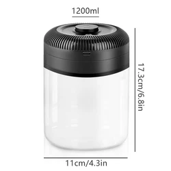 CAFEMASY Stainless Steel Vacuum-Sealed Airtight Coffee Storage Jar (1200ML Glass Jar)