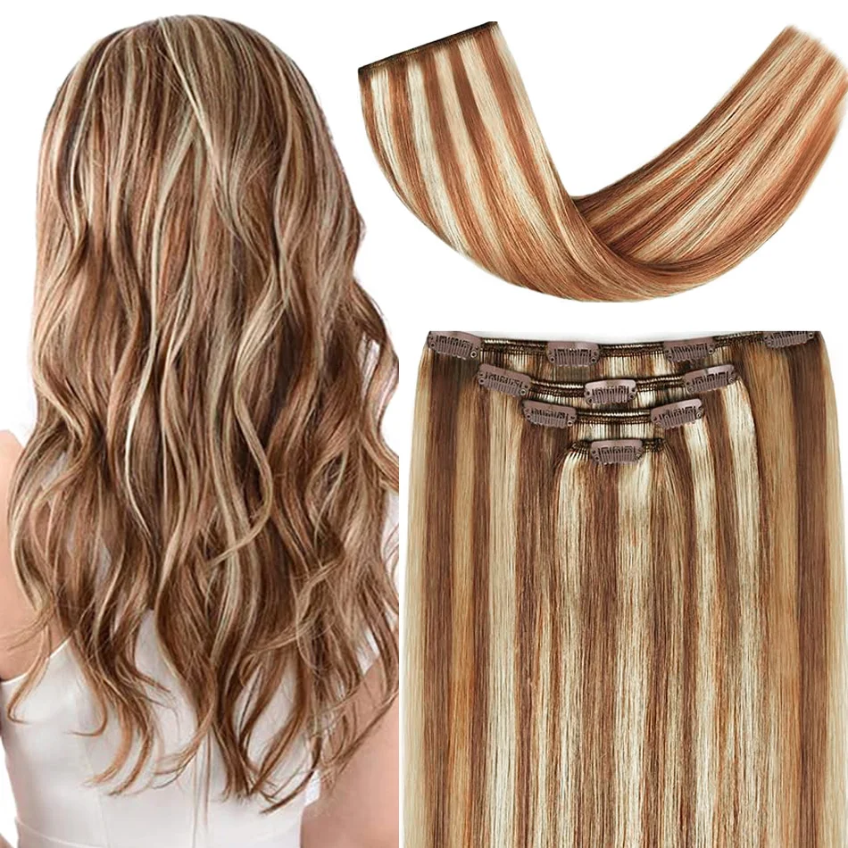 BARSDAR - Cola De Caballo De 26 Pulgadas Con Clip De Extensión Largo Y Recto En Cabello De Fibra Sintetica Para Mujeres