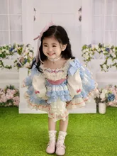  2023 Carnival Girls Costume Kids Spanish Layered Ball Gowns for Easter Infant Kawaii Lolita Dresses Children Boutique Vestidos 