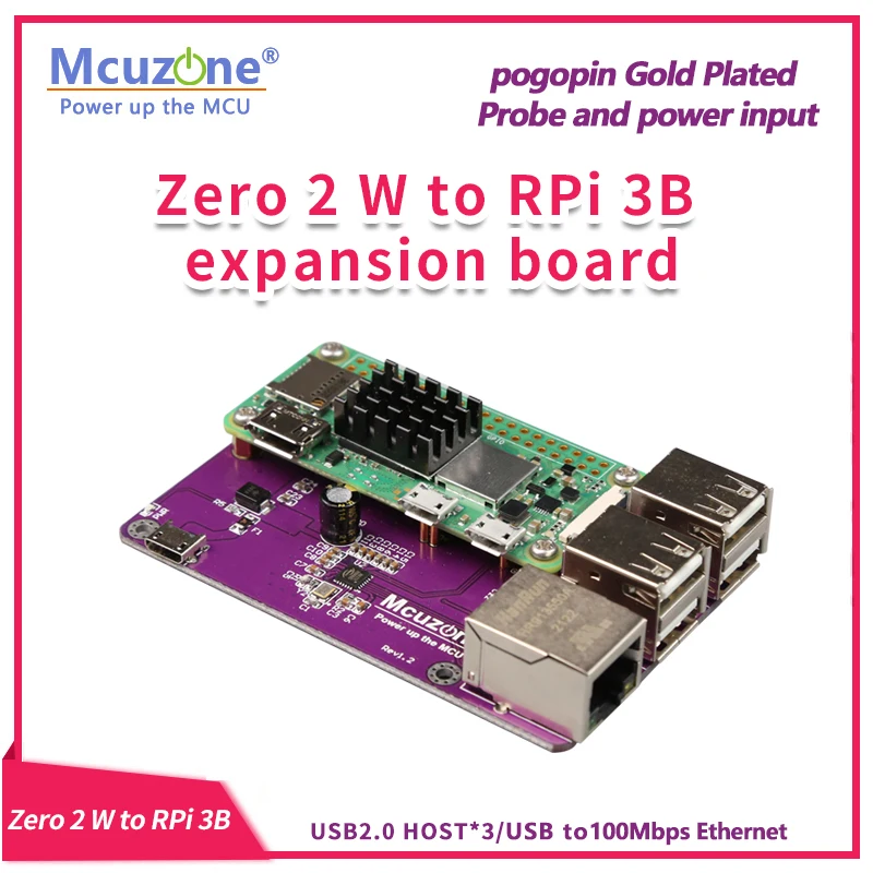 Zero 2 W Do Raspberry Pi 3B Karta Rozszerzenia 100 Mb/S Ethernet I Host Usb, Pozłacane Połączenie Sond