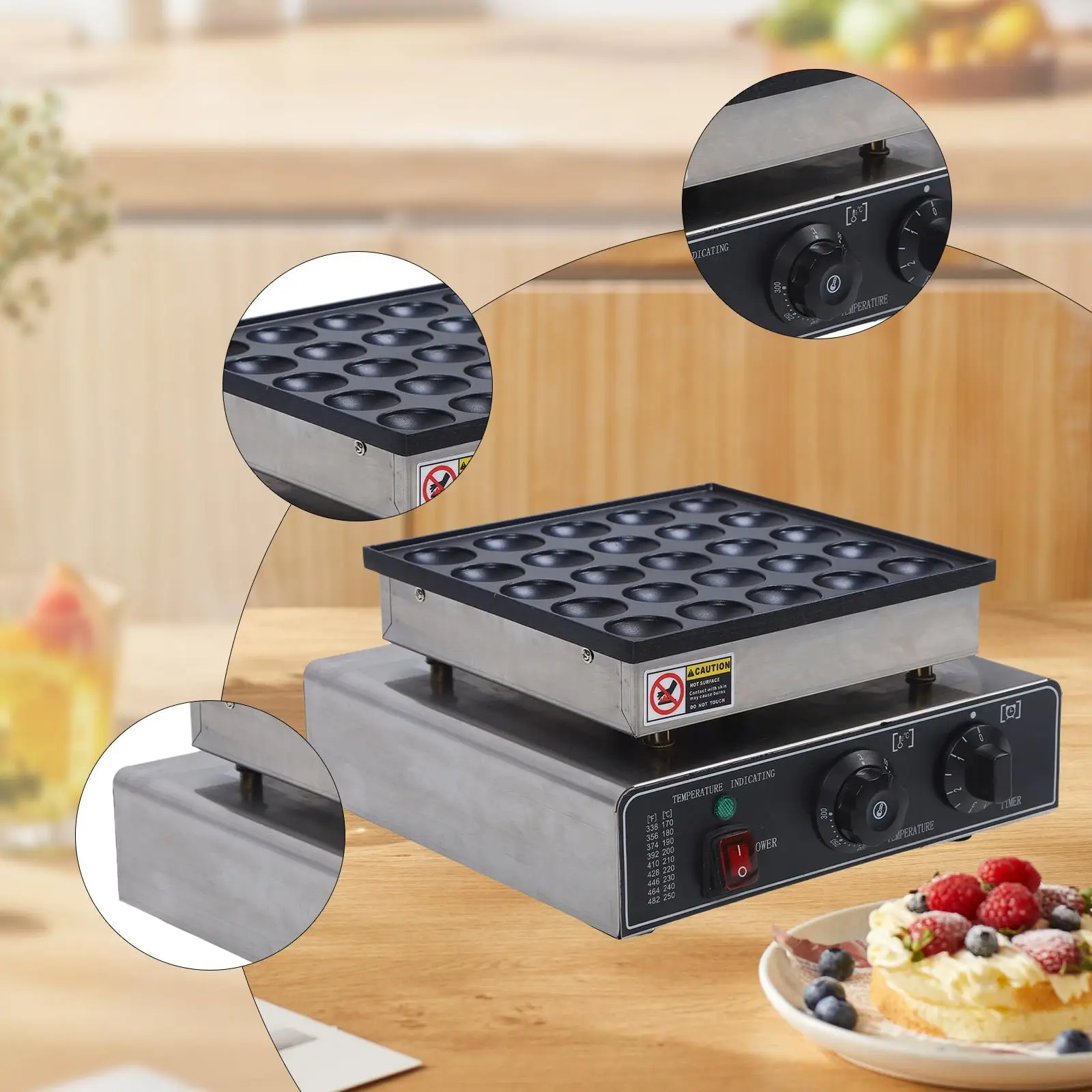 Cupcake Machine Electric Small Waffle Bites Household Non Stick Compact Waffle Maker for Snacks Breakfast Muffins Donut Desserts