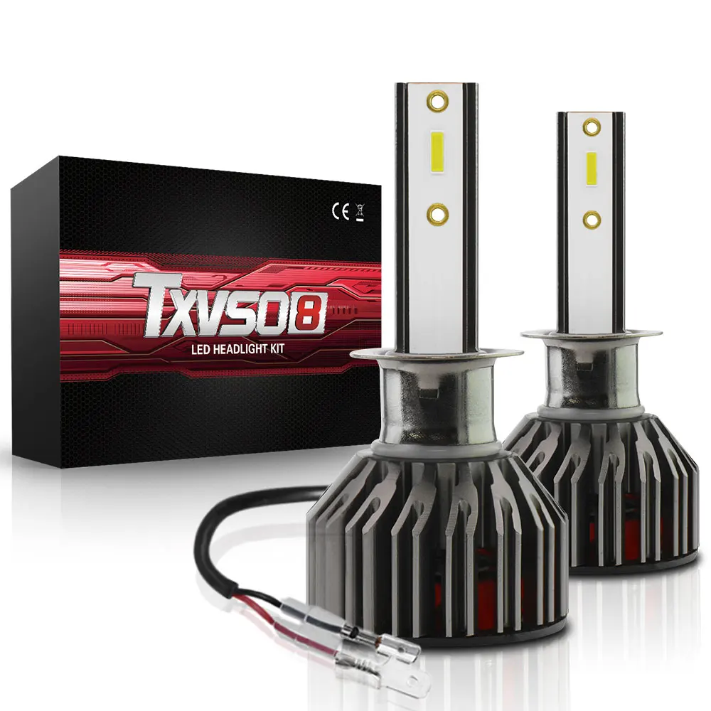 

TXVSO8 High Quality Diode Lamps with Fans Led Voiture 6000K H1 LED Bulbs 12V CSP Turbo Lights 100W Mini Headlights for Car