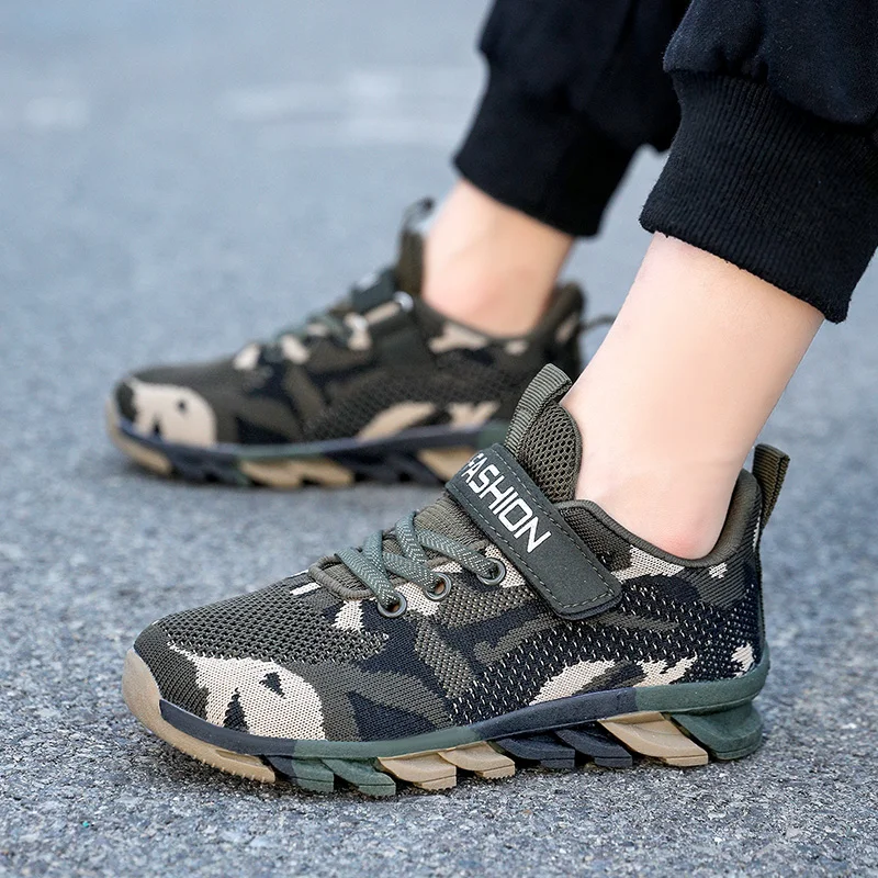 leather girl in boots Kids Sneakers 5-15 Yrs Boys Camouflage Shoes Mesh Breathable Autumn Sport Shoes Children Running Shoes Toddler Girl Casual Shoe children's shoes for adults Children's Shoes