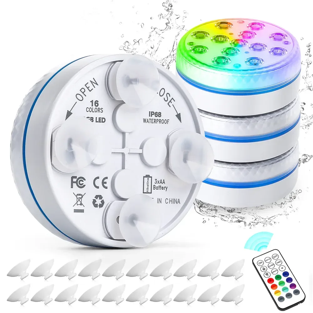 Luci Piscina Subacquee RGB 22W IP68 - Con Telecomando Per Effetti Colore, 12V AC/DC - Foto 4