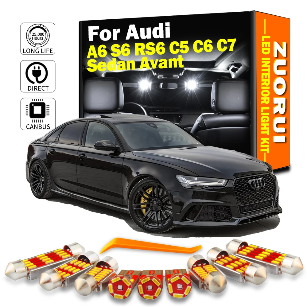 ZUORUI Canbus LED Interior Light Kit For Audi A6 S6 RS6 C5 C6 C7 1998 1999 2011 2012 2013 2014 Quattro Avant Sedan Car Led Bulbs