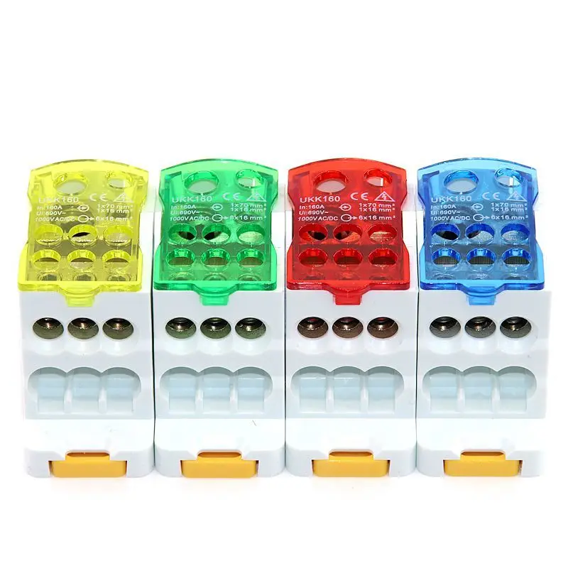 1 입력 다중 출력 가이드 레일 정션 박스, 제로 라인 터미널 블록, UKK80A, 125A, 160A, 250A, 400A500A, 새로운 목록