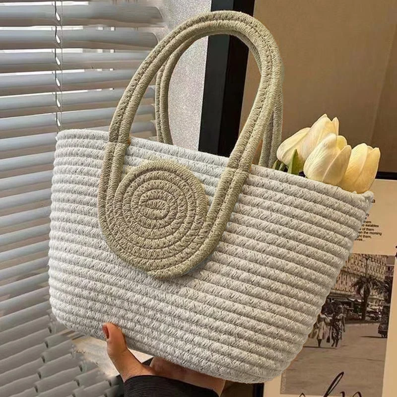 ✰✪Large Capacity Womens Woven Handbag Vintage Rattan Bag Travel Tote for Beach Picnic Stylish Summer Shoulder Bag 2