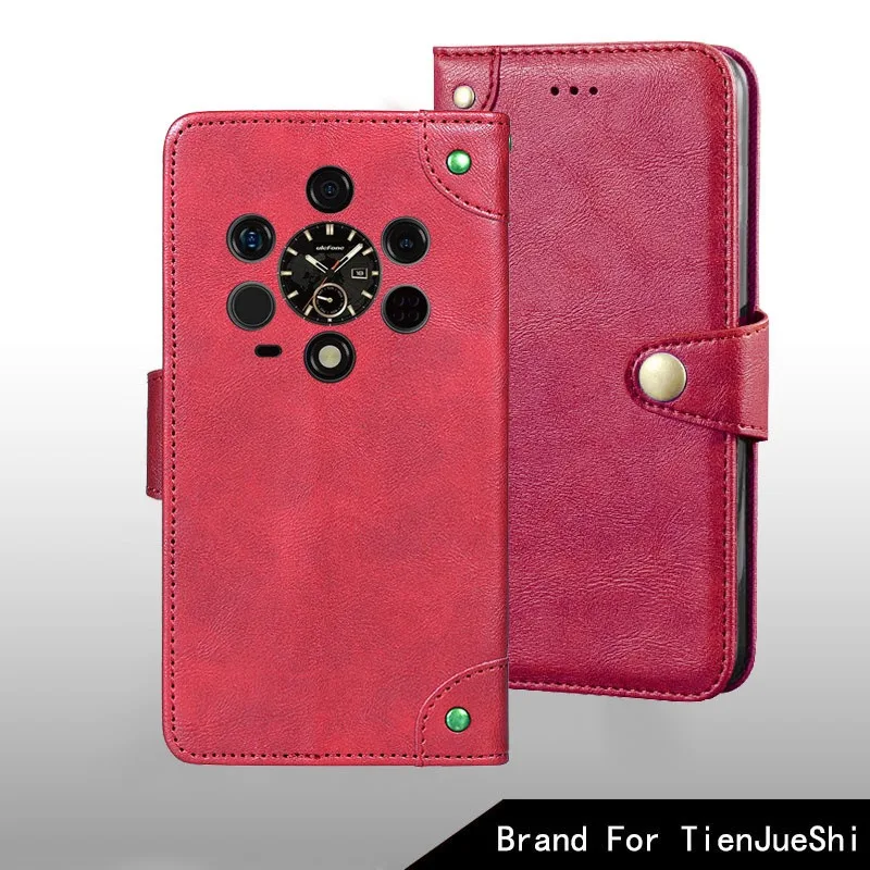 Premium Metal Buckle Retro Leather Back Case Cover - Rugged Phone Accessories