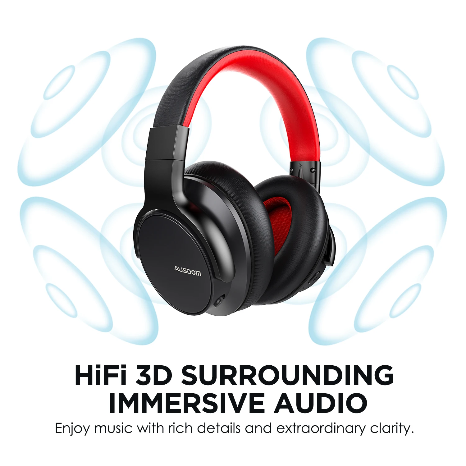 AUSDOM E7 Bluetooth Noise Cancelling Headphone Sem Fio Sobre A Orelha