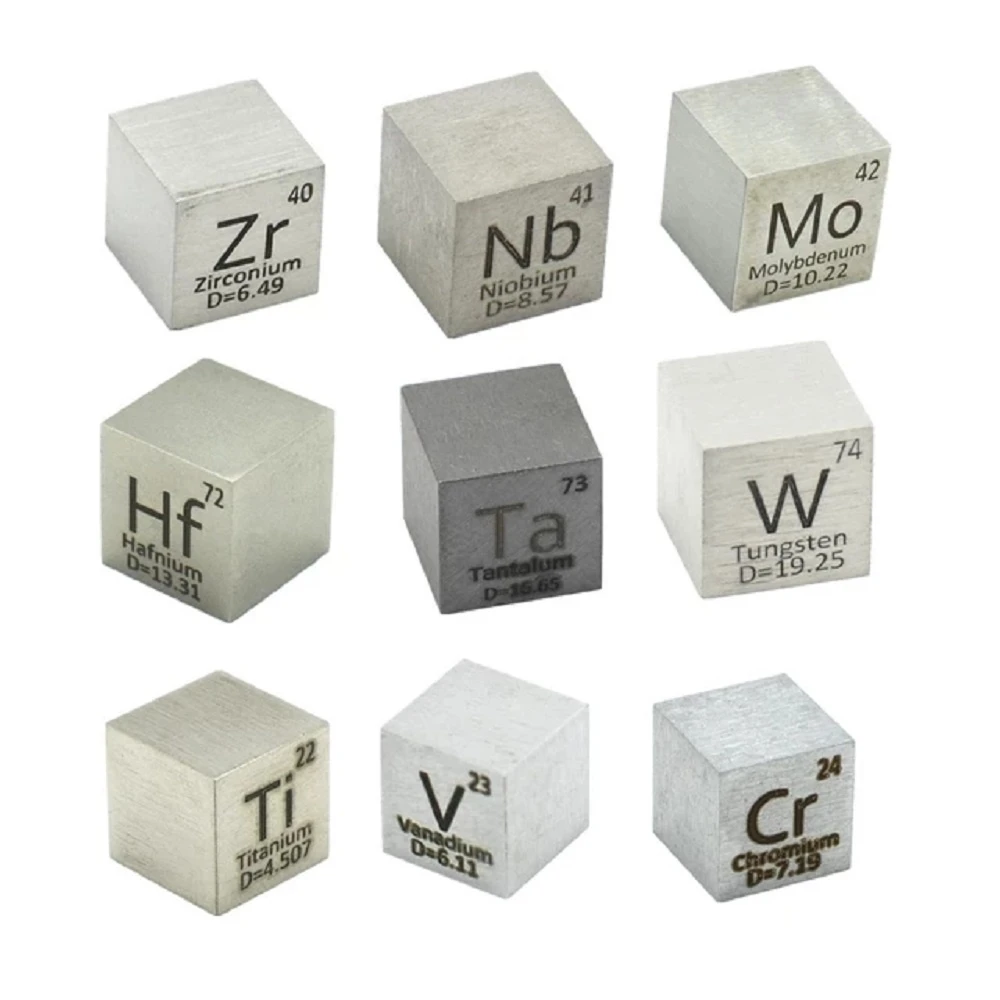 Element Cube 10mm Titanium Zirconium Hafnium Vanadium Niobium Tantalum