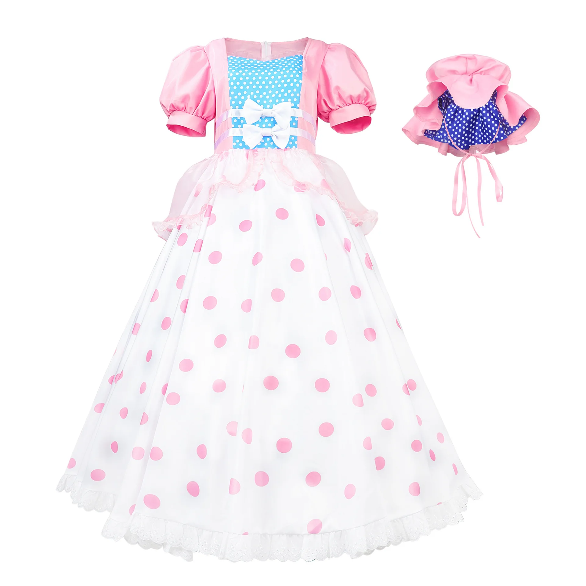 Toy Story cosplay costume Bo Peep pink polka dot maid dress performance outfit