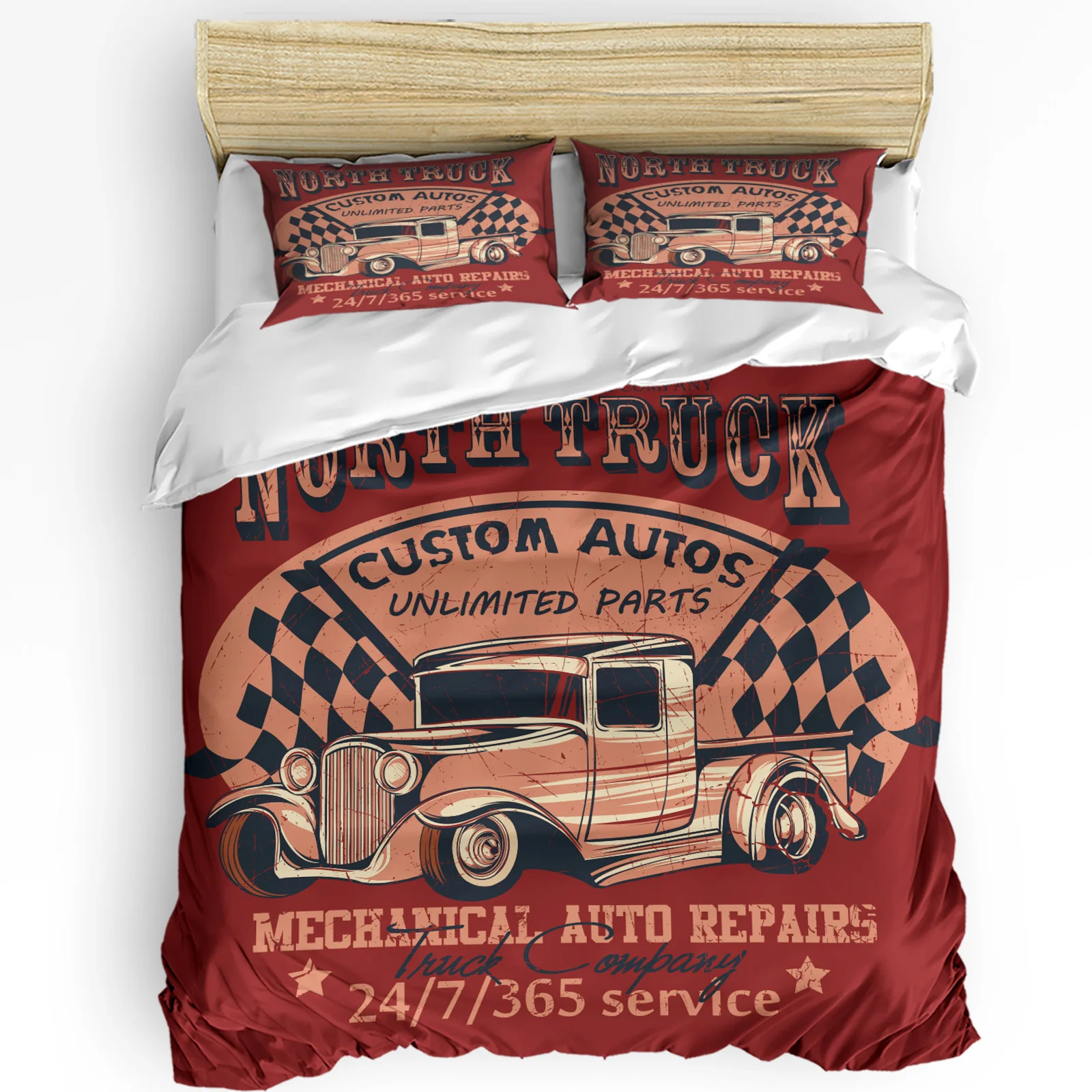 

Old Truck Abstract Poster Vintage Bedding Set 3pcs Duvet Cover Pillowcase Kids Adult Quilt Cover Double Bed Set Home Textile