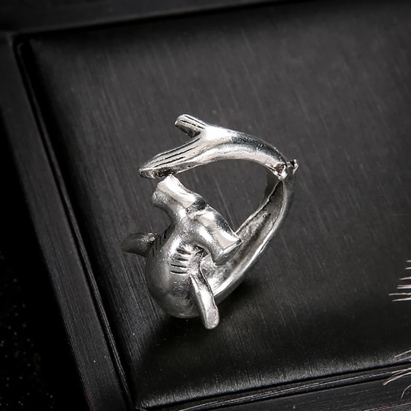 Vintage Shark Statement Rings For Men Women Adjustable Open Mouth Ring Jewelry Gift For Friends