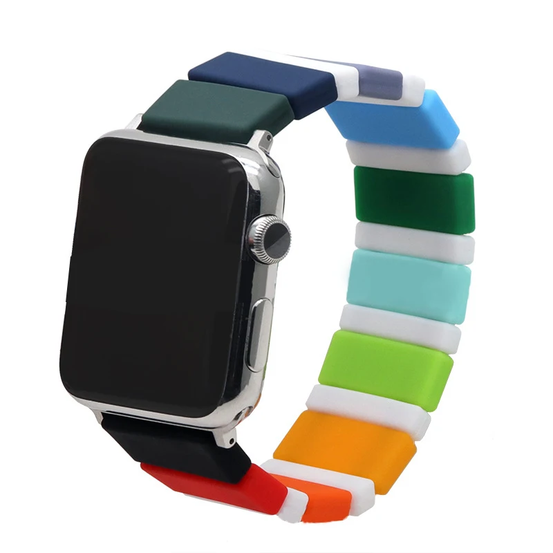 Ремешок силиконовый для apple watch band 41 мм 45 44 40 38 42 браслет iwatch Series 3 4 5 6 Se 7 | Наручные