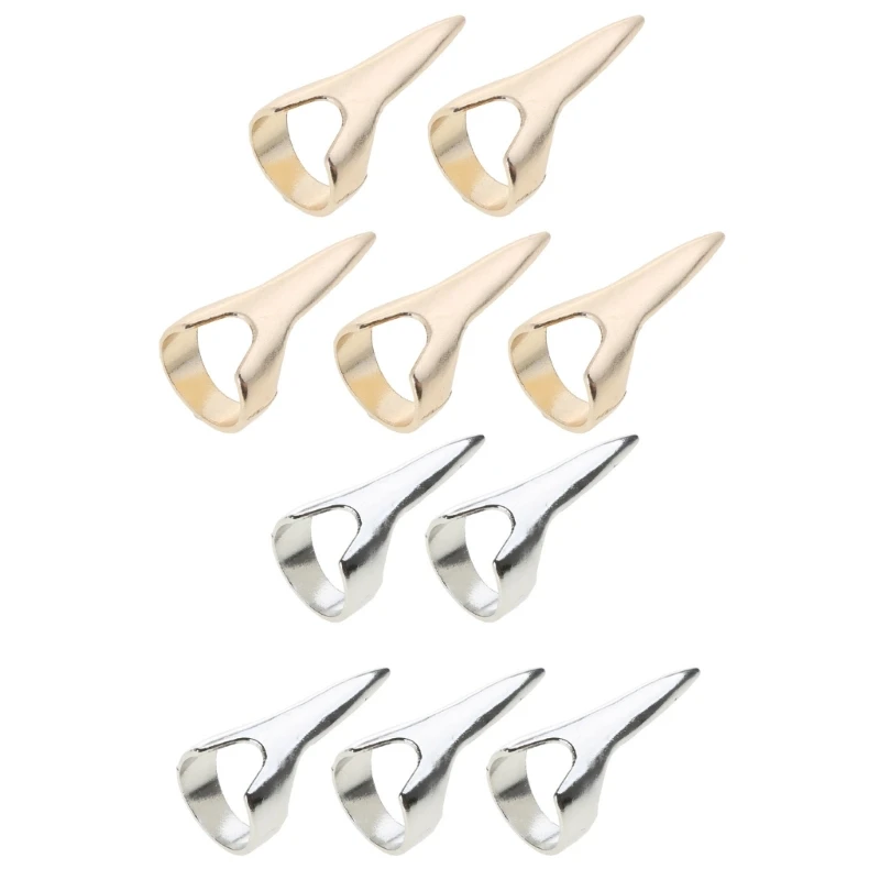5Pcs/set Ring Stitches Tool Hair Extension Finger Ring Metal Nails For Fingers Easy Braiding Hair Tool Finger Claws Ring 40GB 2