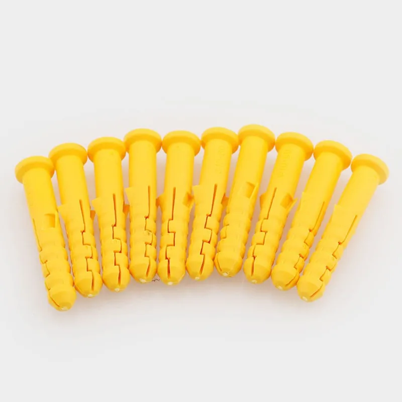 100/200Pcs M6 M8 M10 Ribbed Plastic Anchor Wall Plastic Expansion Pipe Tube Wall Plugs For Self-tapping Screws