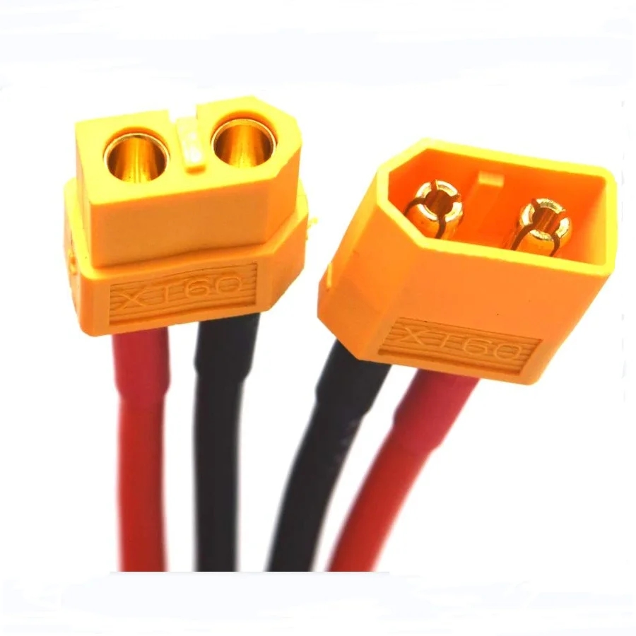 Amass XT60-Stecker, männlicher und weiblicher Stecker mit 10/15 cm 14 AWG-Silikondraht für RC-Flugzeug, Quadcopter, Lipo-Akku, ESC, FPV-Drohne – Detail 3