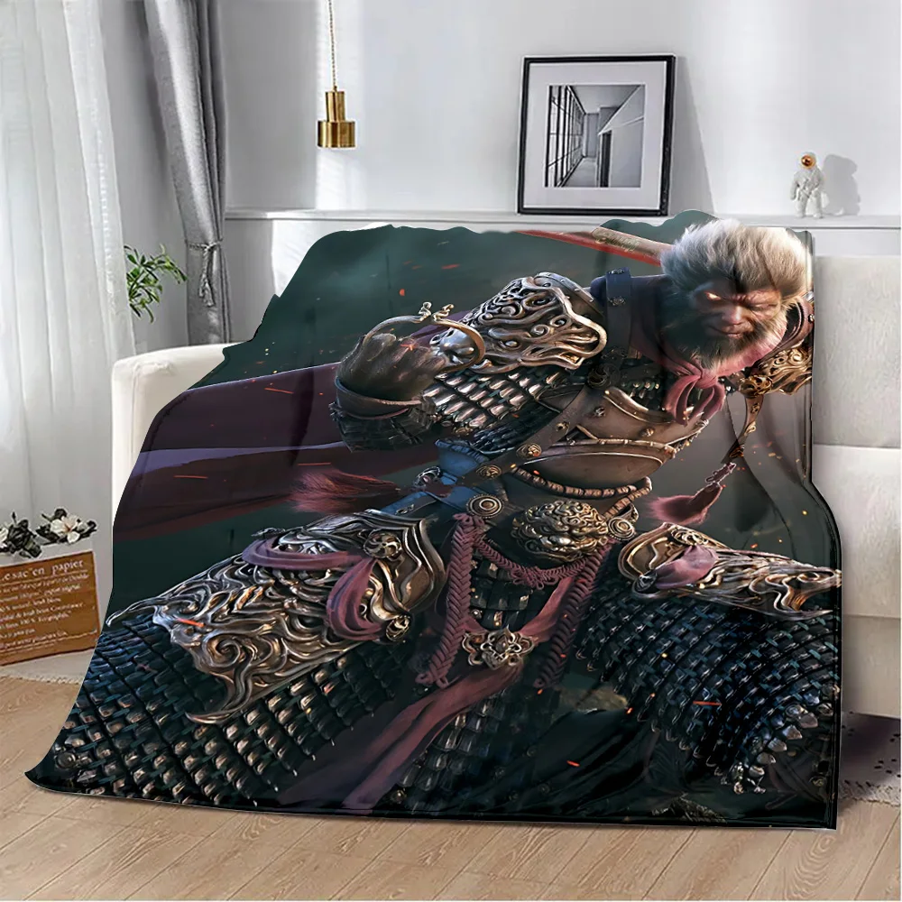 Game Black Myth Wukong Printed Blanket Picnic Blankets Warm Blanket Soft and Comfortable Blanket Home Travel Birthday Gift 6