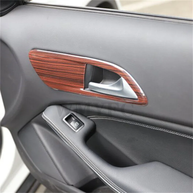 4PCS Inner Door Handle Bowl Frame Trim Stickers for Mercedes GLA X156 CLA C117 2015