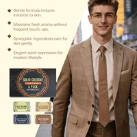 Coffret 4-en-1 de Cologne Solide aux Phéromones Parfum Boisé – Libération Durable de Fragrance Naturelle pour une Confiance Envoûtante – Baume Solide Déodorant de Poche 2