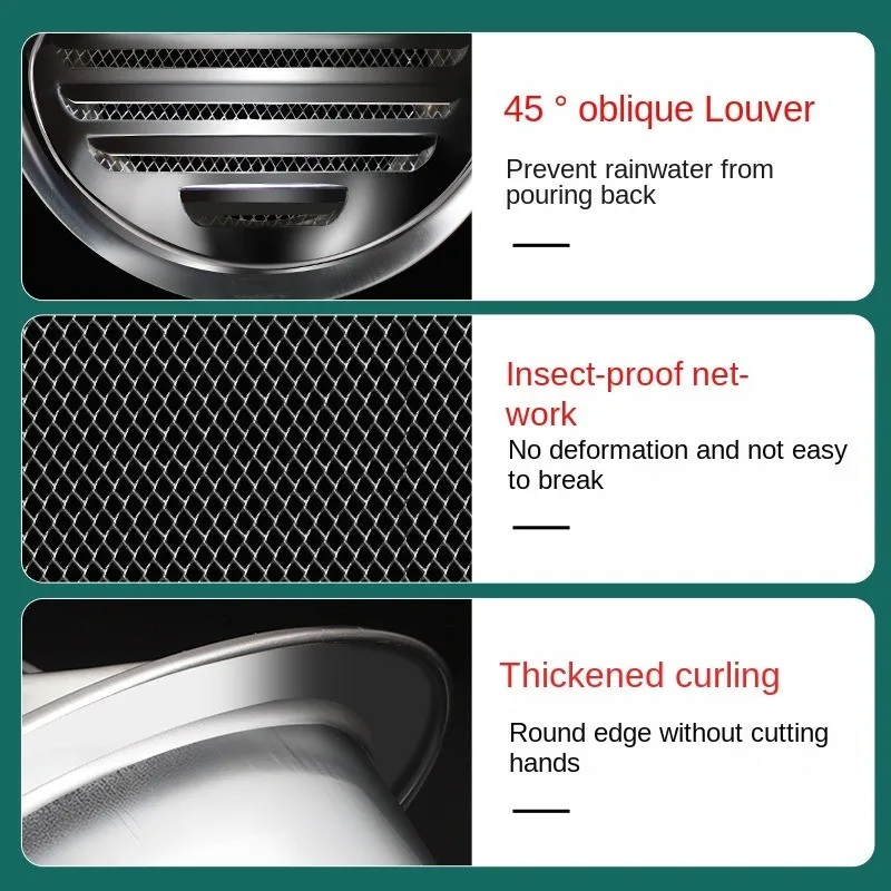 Stainless Steel Wall Ceiling Air Vent Ducting Ventilation Exhaust Grille Cover Waterproof Outlet Heating Cooling Vents Cap air vent grille ventilation grille air vent cover ducting ventilation cover