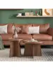 Round Coffee Table Set of 2 Mid Century Modern Fluted Nesting Coffee Table Center Tables Small Round Wood Coffee Table S 4