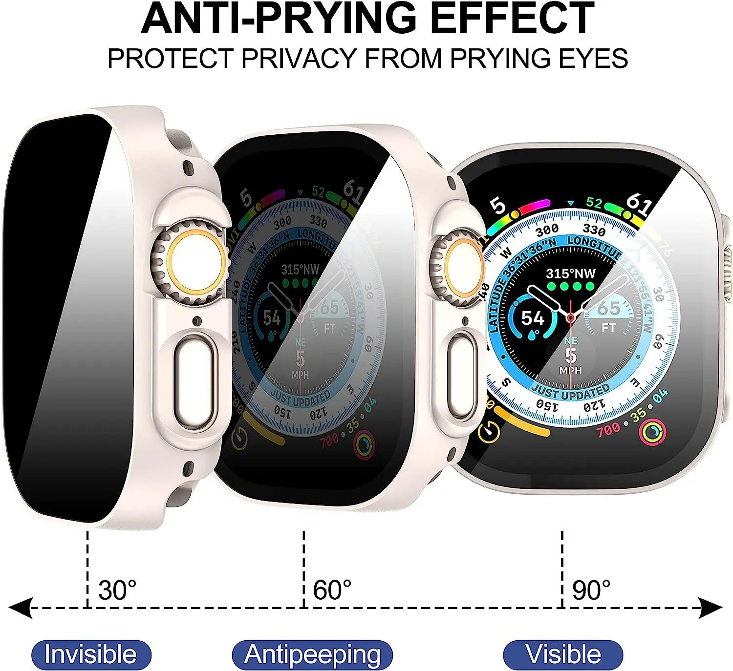 Anti-Spy Tempered Glass Screen Protector with PC Bumper Cover