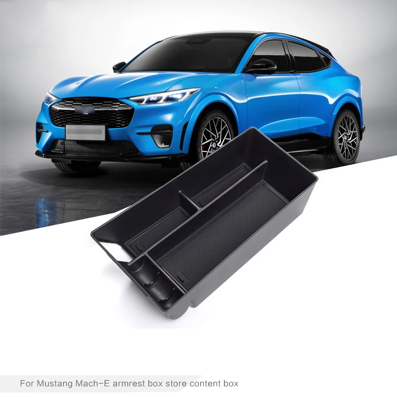 

Car Center Console Armrest Storage Box For Ford Mustang Mach-E 2021 2022 Central Storage Organizer Auto Interior Accessories