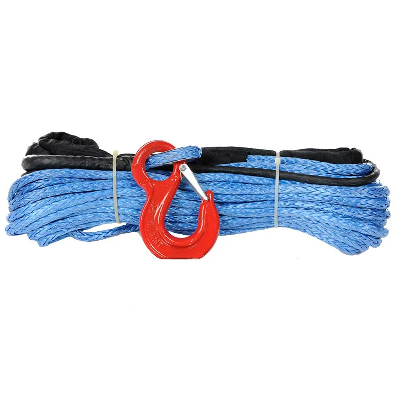 Corde De Treuil Synthétique 12 Mm HMPE Super 12 Avec Crochet - Longueur Au Choix - Neuf