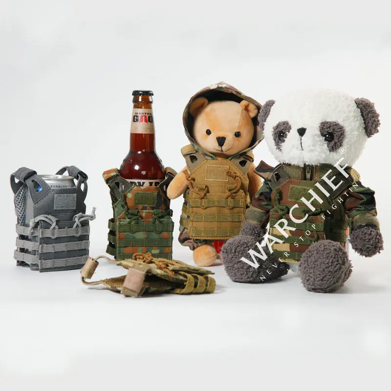 Miniatuur Militaire Tactische Molle Jpc Vest Bier Water Wijnfles Cover Drank Koeler Decoratie Jacht Mini Speelgoed Beer Kleding