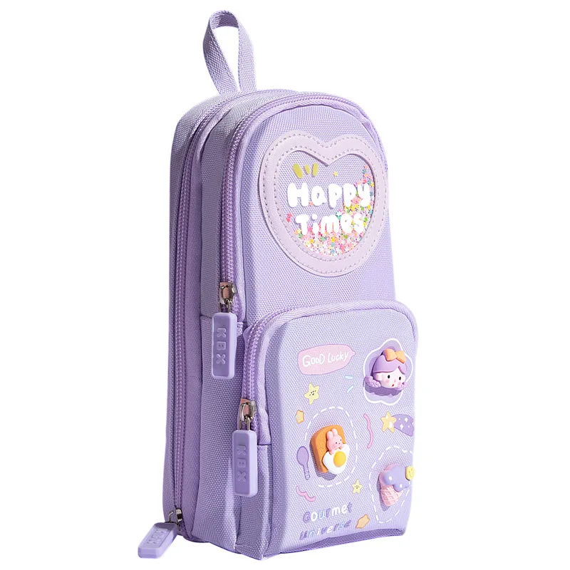 Large-capacity Schoolbag Pencil Case for Girls Cartoon Pencil Box Multi Layer Storage and Standing Cute Kawaii School Supplies