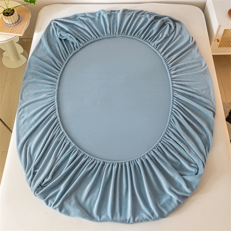 Velvet Thermal Bed Sheets Plush Fabric Mattress Cover For Winter Bed Cover Bed Bed Linen Set For Single Double King Queen Bed 6