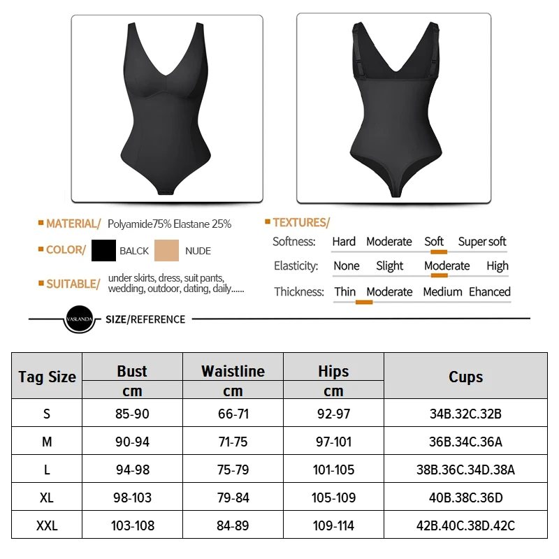 Women Sexy Thong Bodysuit Built in Bra Push Up Chest Smooth V Neck Body  Shaper Tummy Control Slimming Backless Padded Shapewear - AliExpress