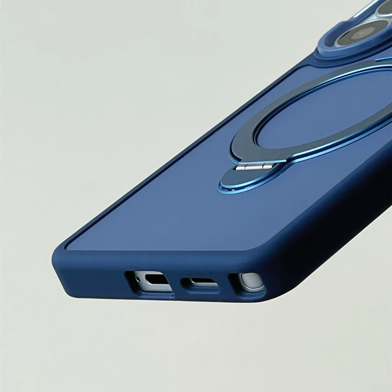 Rotatable Magnetic Bracket Phone Case with Wireless Charging Stand and Shockproof Protection