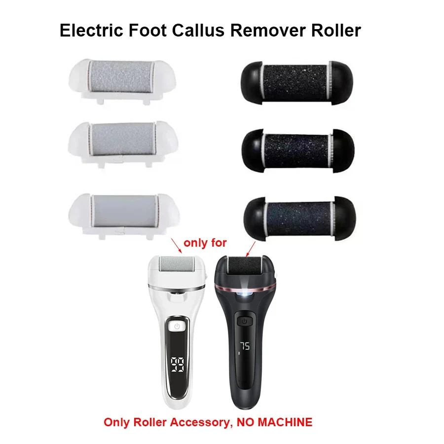 Replacement Heads for Foot Callus Remover Grinder, 3pcs Quartz Fine Medium Coarse For Pedicure Electric Foot File