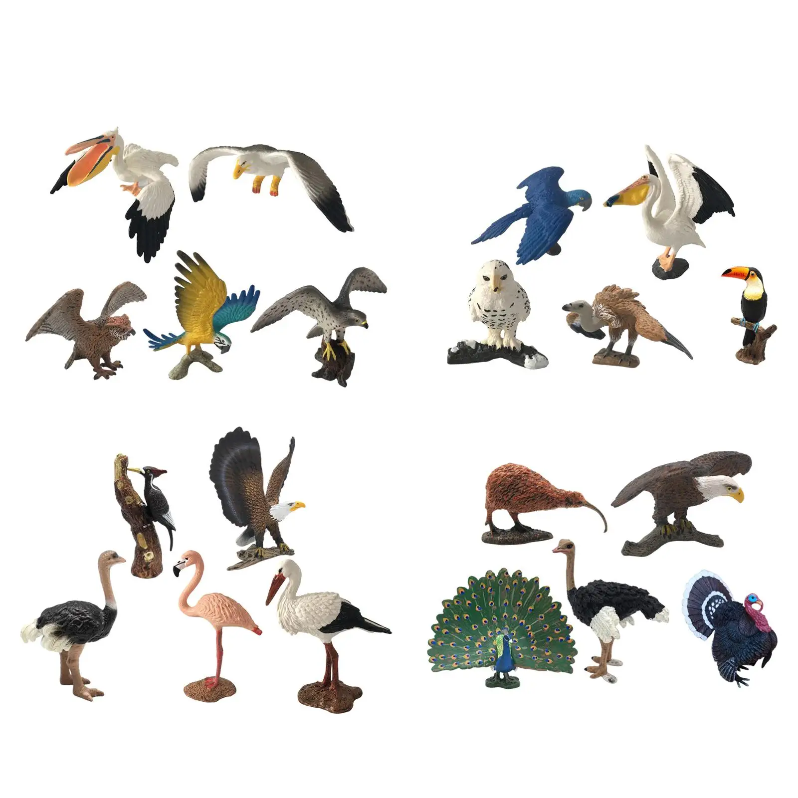5Pcs Simulated Animals Artificial s Figure Toys Educational Toy Model Cake Toppers Playset for Kids Desktop Ornament